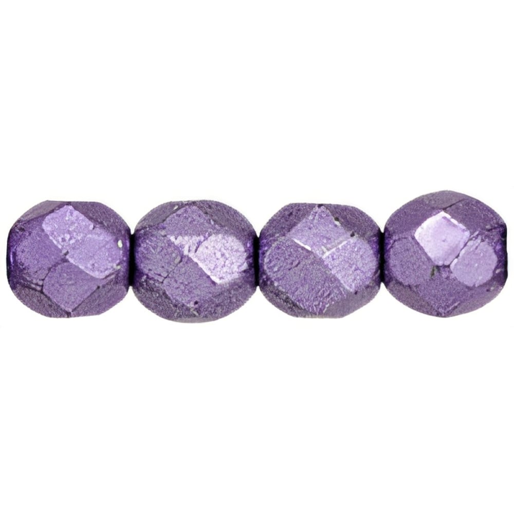 Czech Fire-Polish 4mm ColorTrends: Saturated Metallic Crocus Petal (50pcs)