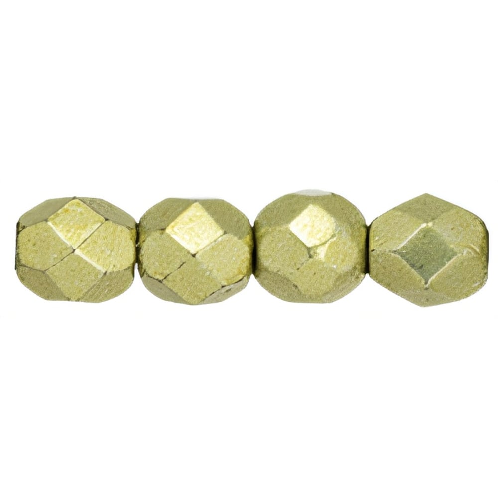 Czech Fire-Polish 4mm ColorTrends: Saturated Metallic Limelight (50pcs)