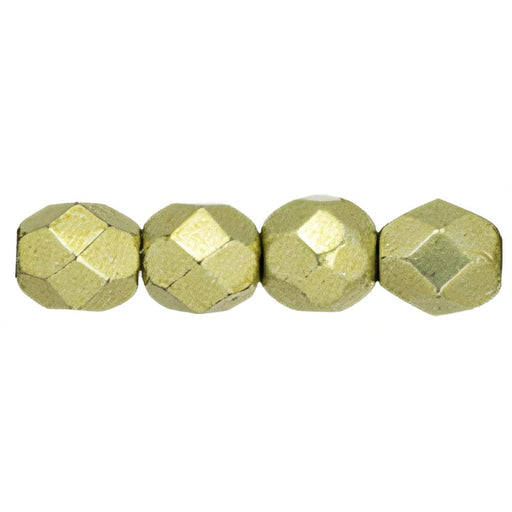Czech Fire-Polish 4mm ColorTrends: Saturated Metallic Limelight (50pcs)