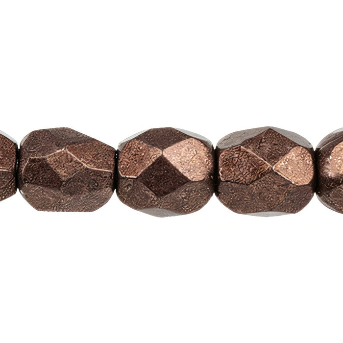 Czech Fire-Polish 4mm ColorTrends: Saturated Metallic Chicory Coffee (50pcs)