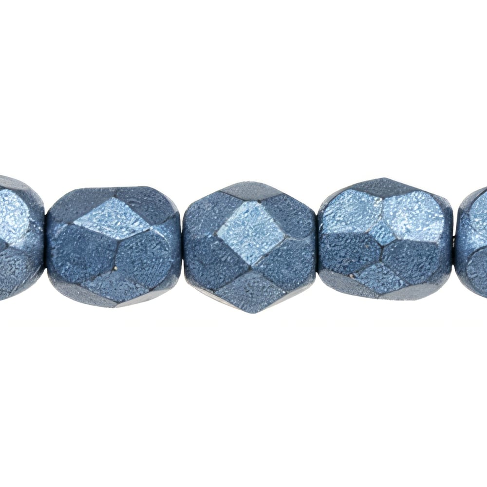 Czech Fire-Polish 4mm ColorTrends: Saturated Metallic Bluestone (50pcs)