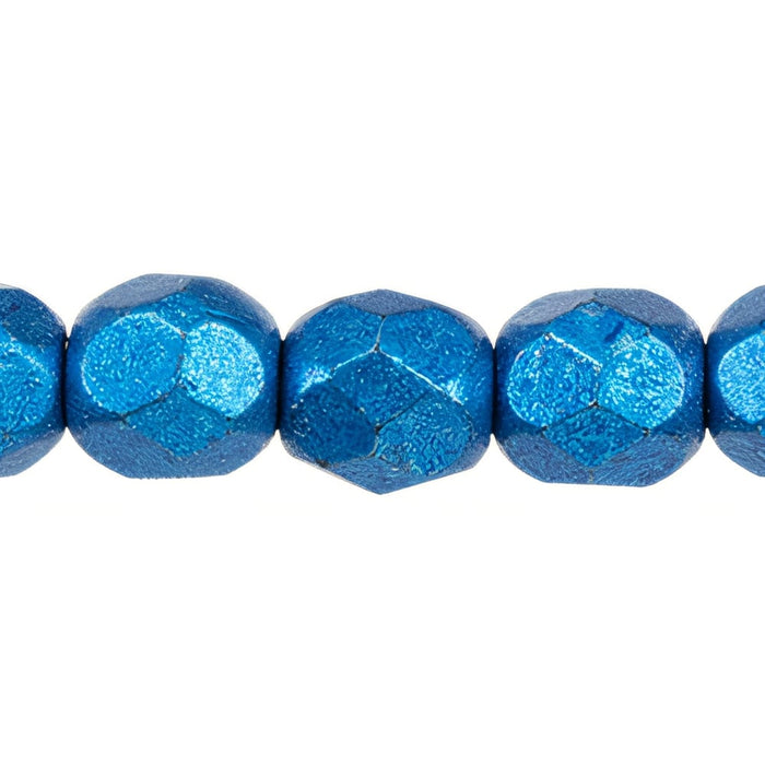 Czech Fire-Polish 4mm ColorTrends: Saturated Metallic Galaxy Blue (50pcs)