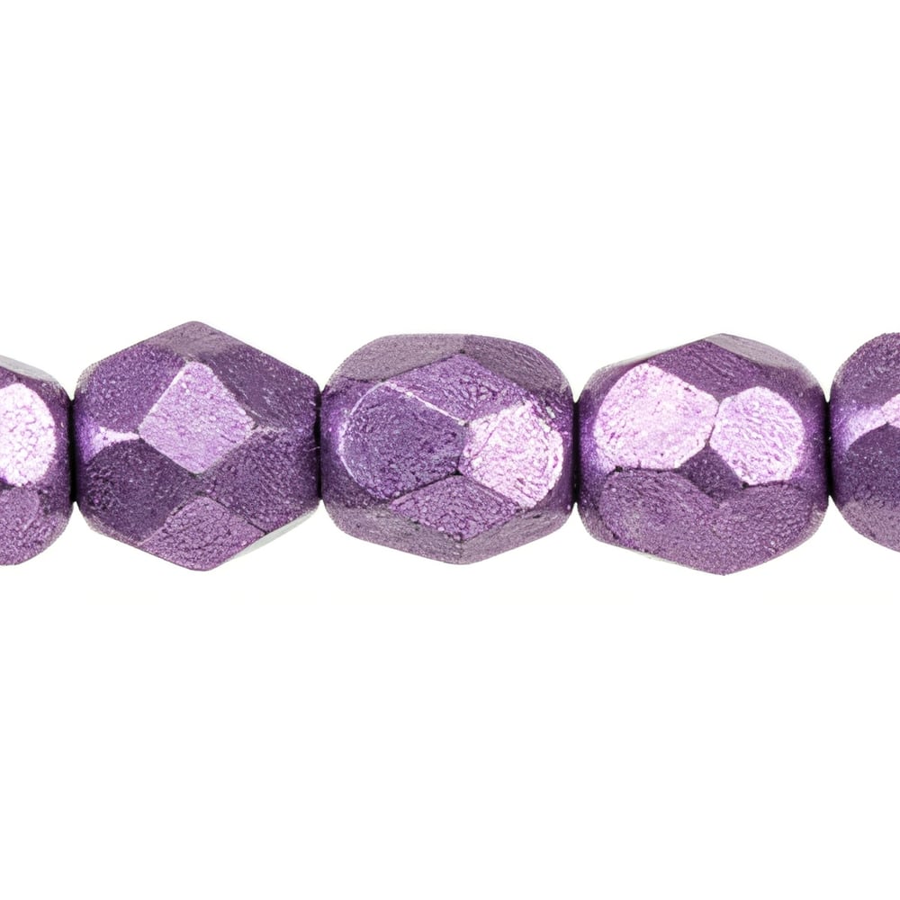 Czech Fire-Polish 4mm ColorTrends: Saturated Metallic Grapeade (50pcs)