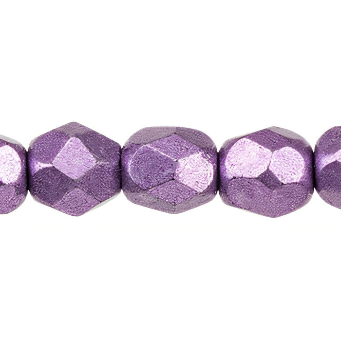 Czech Fire-Polish 4mm ColorTrends: Saturated Metallic Grapeade (50pcs)