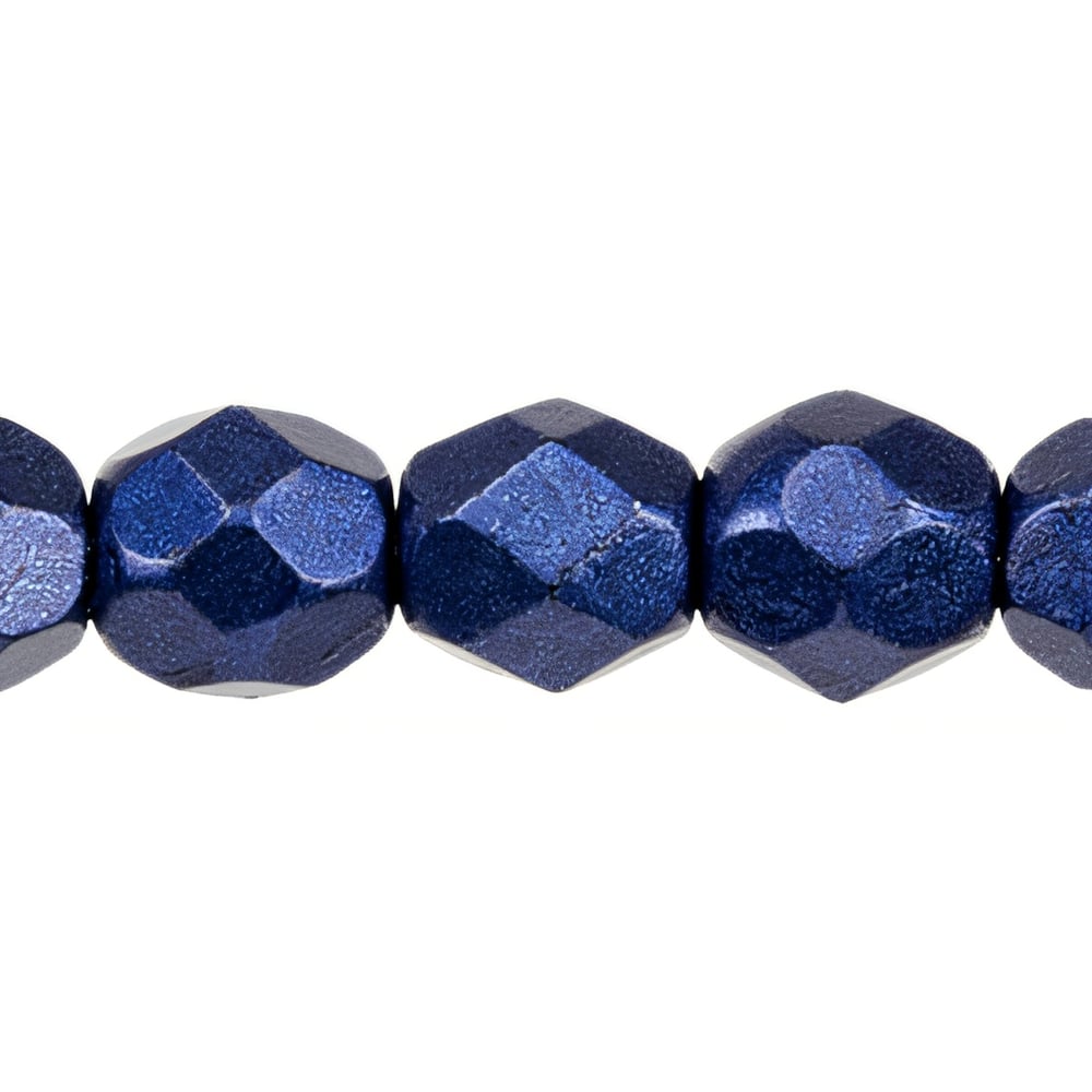 Czech Fire-Polish 4mm ColorTrends: Saturated Metallic Evening Blue (50pcs)