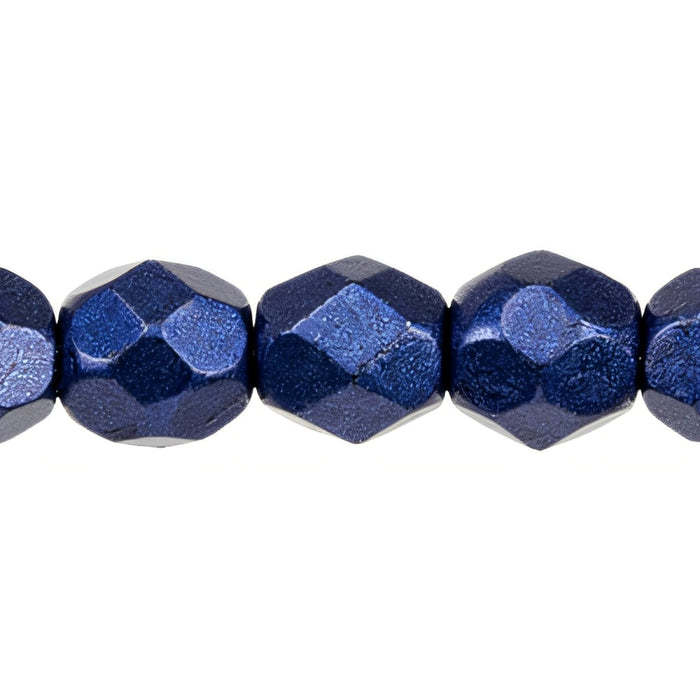 Czech Fire-Polish 4mm ColorTrends: Saturated Metallic Evening Blue (50pcs)