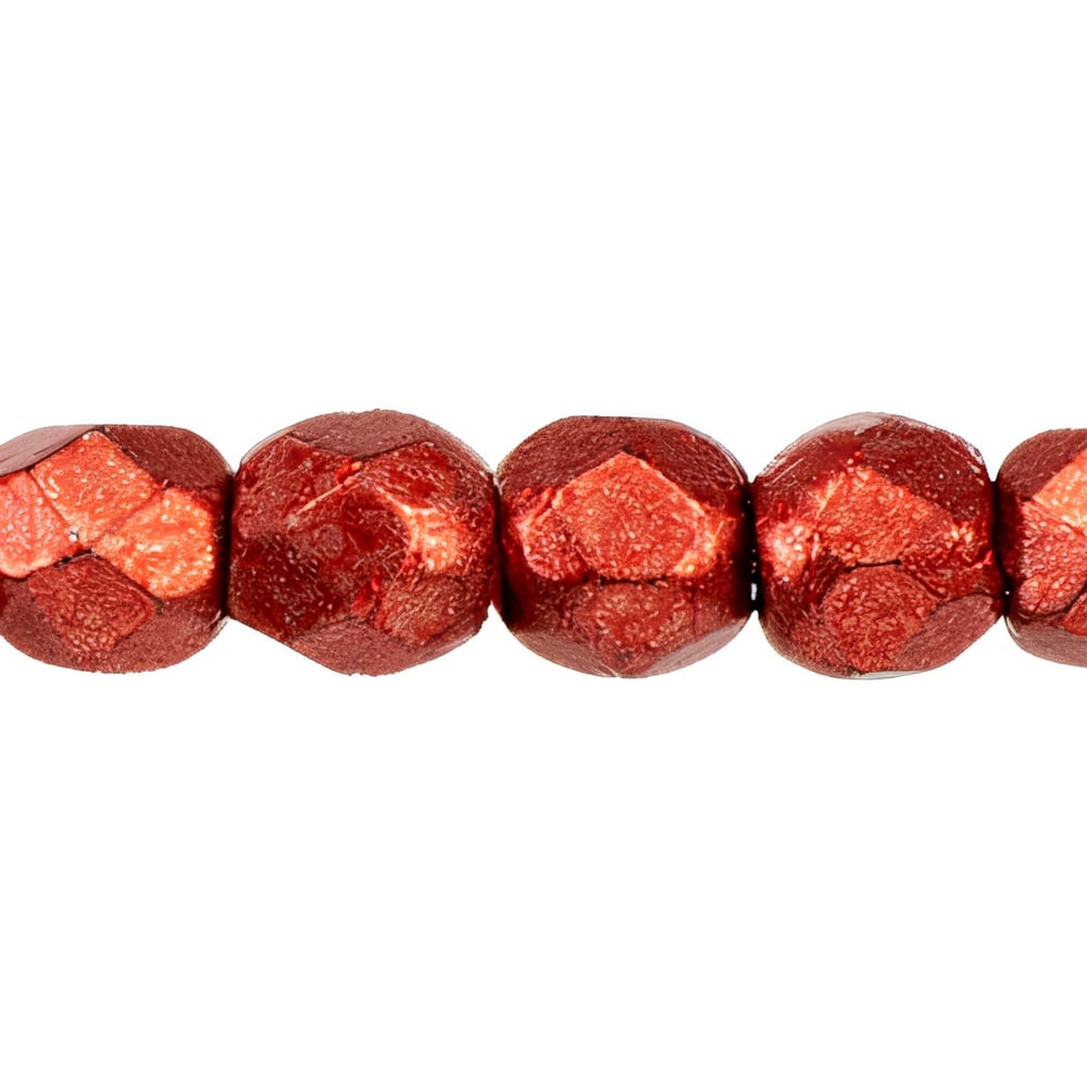 Czech Fire-Polish 4mm ColorTrends: Saturated Metallic Cranberry (50pcs)