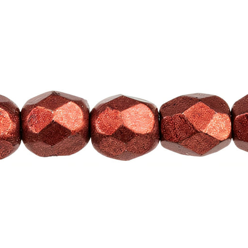 Czech Fire-Polish 4mm ColorTrends: Saturated Metallic Merlot (50pcs)