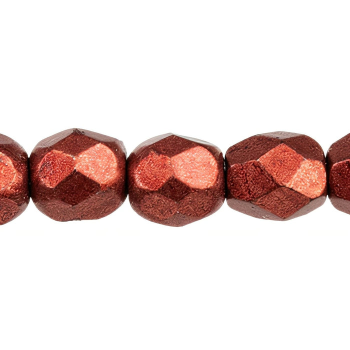 Czech Fire-Polish 4mm ColorTrends: Saturated Metallic Merlot (50pcs)