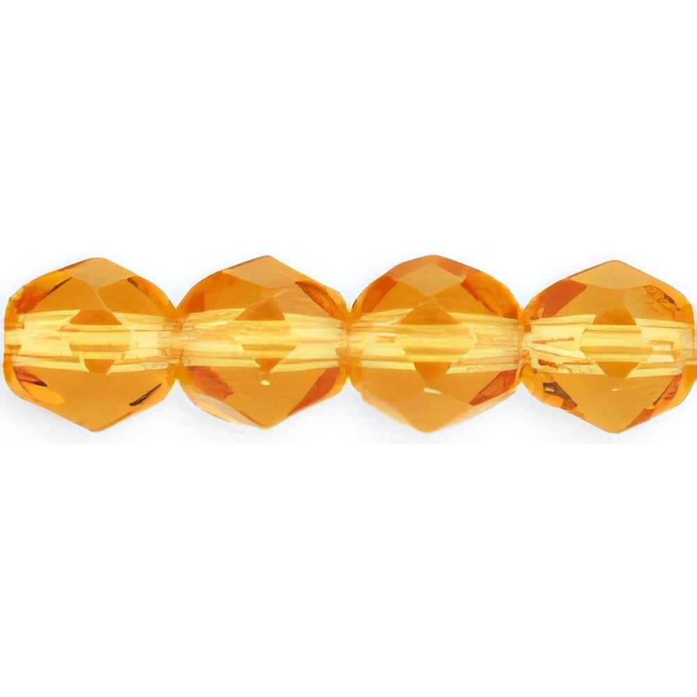 Czech Fire-Polish 4mm Med Topaz (50pcs)