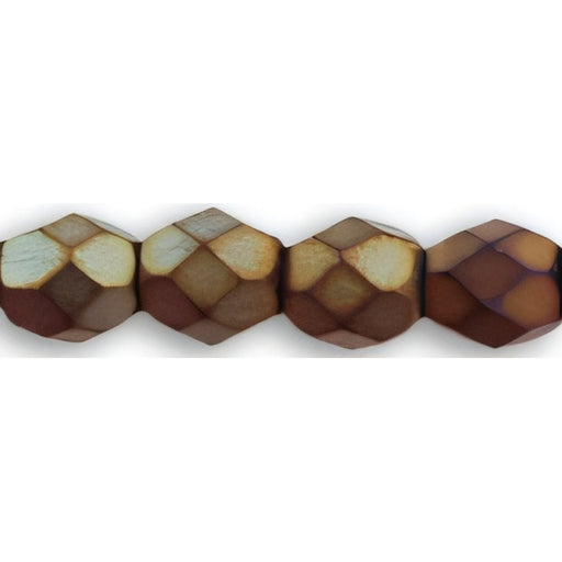 Czech Fire-Polish 4mm Matte - Iris - Brown (50pcs)