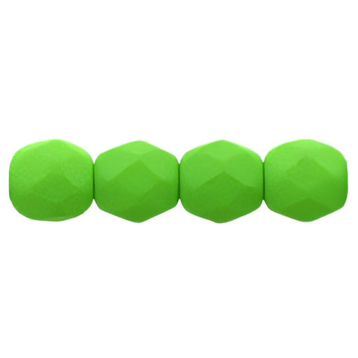 Czech Fire-Polish 4mm Neon Green (50pcs)