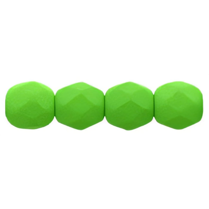 Czech Fire-Polish 4mm Neon Green (50pcs)