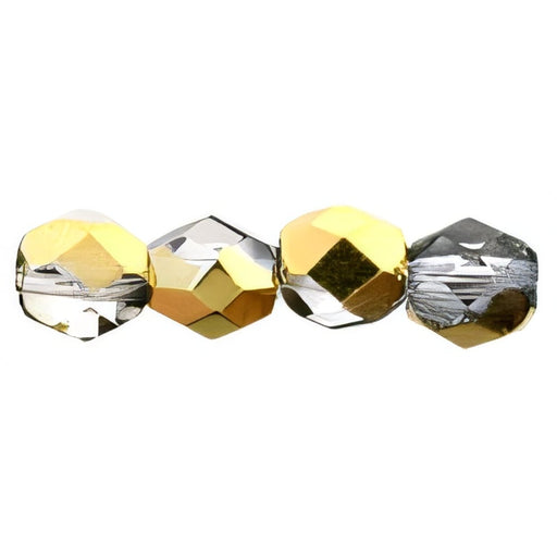 Czech Fire-Polish 4mm Gold 1/2 (50pcs)