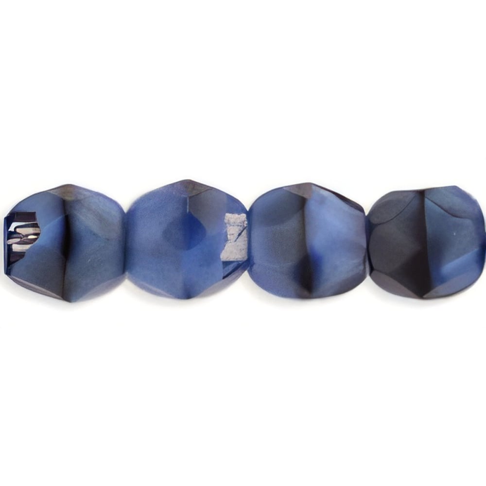 Czech Fire-Polish 4mm Blue w/Black Swirl (50pcs)