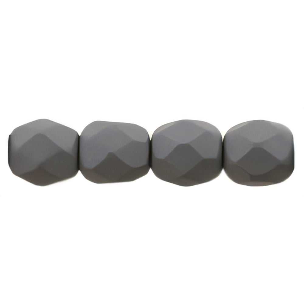 Czech Fire-Polish 4mm Saturated Gray (50pcs)