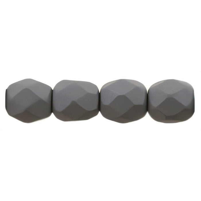 Czech Fire-Polish 4mm Saturated Gray (50pcs)