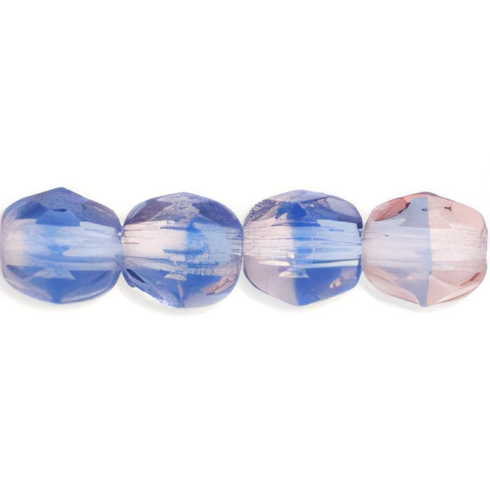 Czech Fire-Polish 4mm Lt Pink/Blue (50pcs)