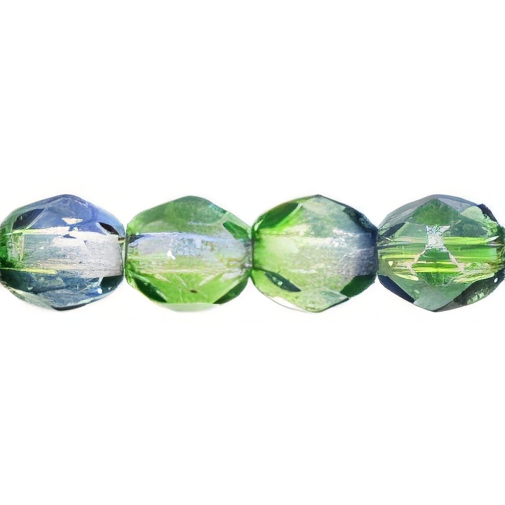 Czech Fire-Polish 4mm Dual Coated - Blueberry/Green Tea (50pcs)