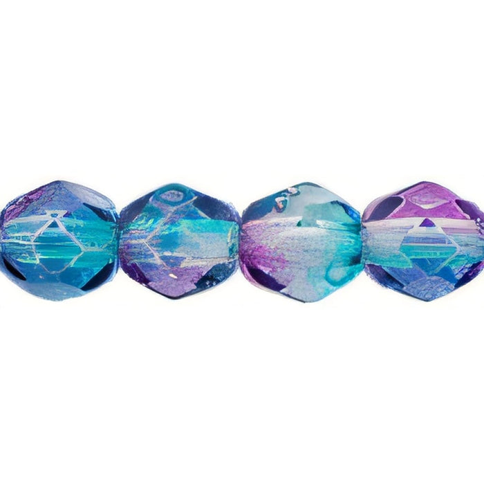 Czech Fire-Polish 4mm Dual Coated - Pink/Blue (50pcs)