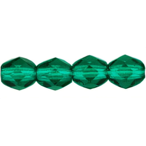 Czech Fire-Polish 4mm Emerald (50pcs)