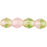 Czech Fire-Polish 4mm Green/Pink (50pcs)