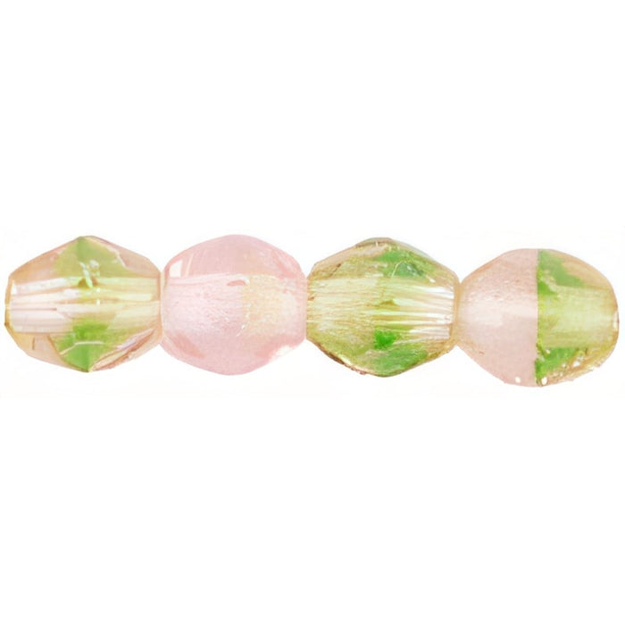 Czech Fire-Polish 4mm Green/Pink (50pcs)