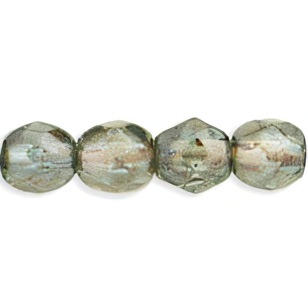 Czech Fire-Polish 4mm Luster - Transparent Green (50pcs)