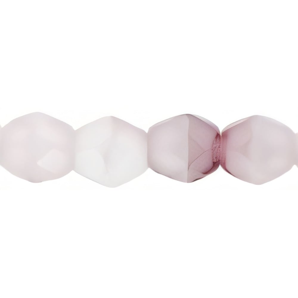 Czech Fire-Polish 4mm Opaque Amethyst/White (50pcs)