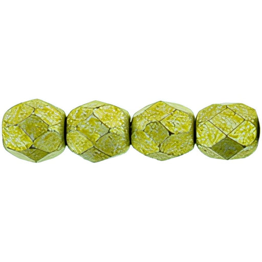 Czech Fire-Polish 4mm ColorTrends: Saturated Metallic Primrose Yellow (50pcs)