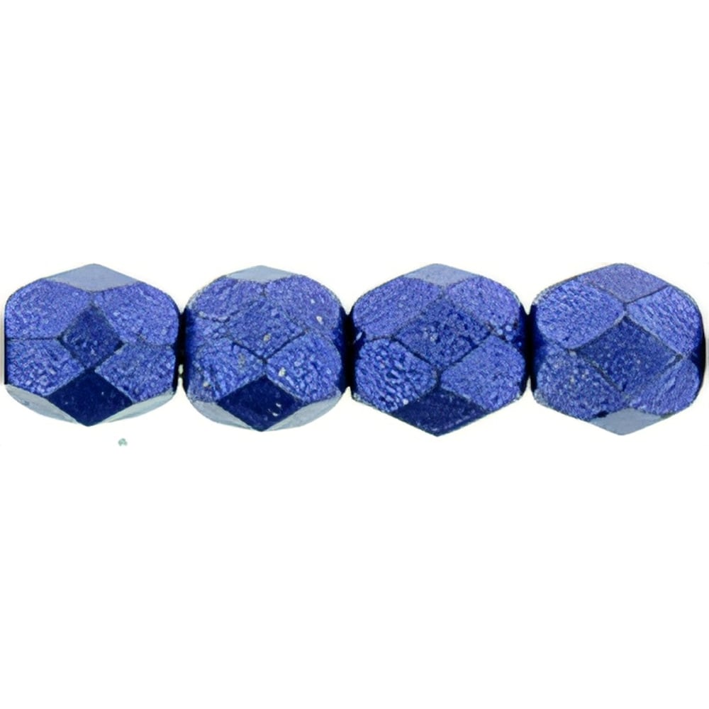 Czech Fire-Polish 4mm ColorTrends: Saturated Metallic Lapis Blue (50pcs)