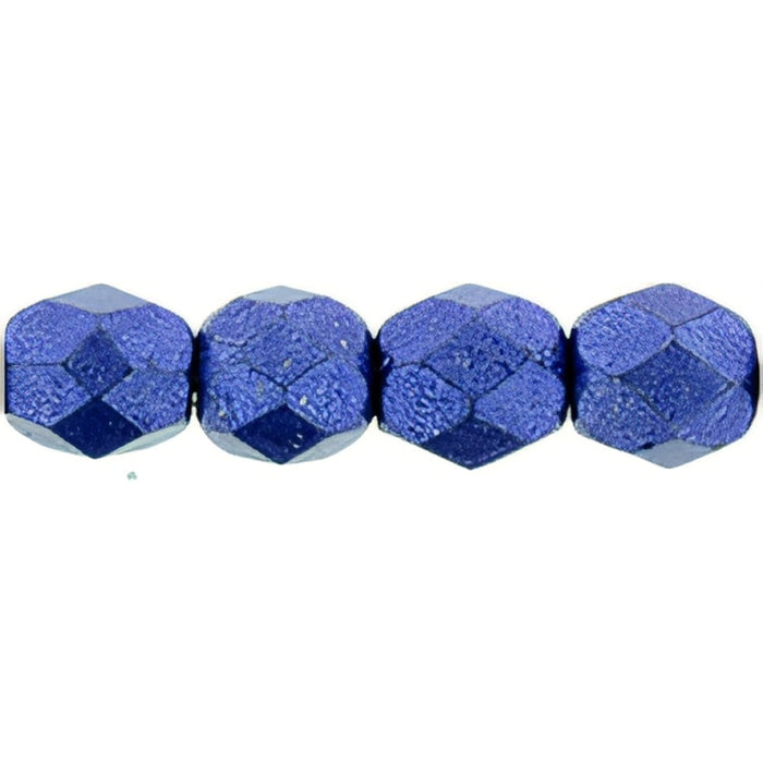 Czech Fire-Polish 4mm ColorTrends: Saturated Metallic Lapis Blue (50pcs)