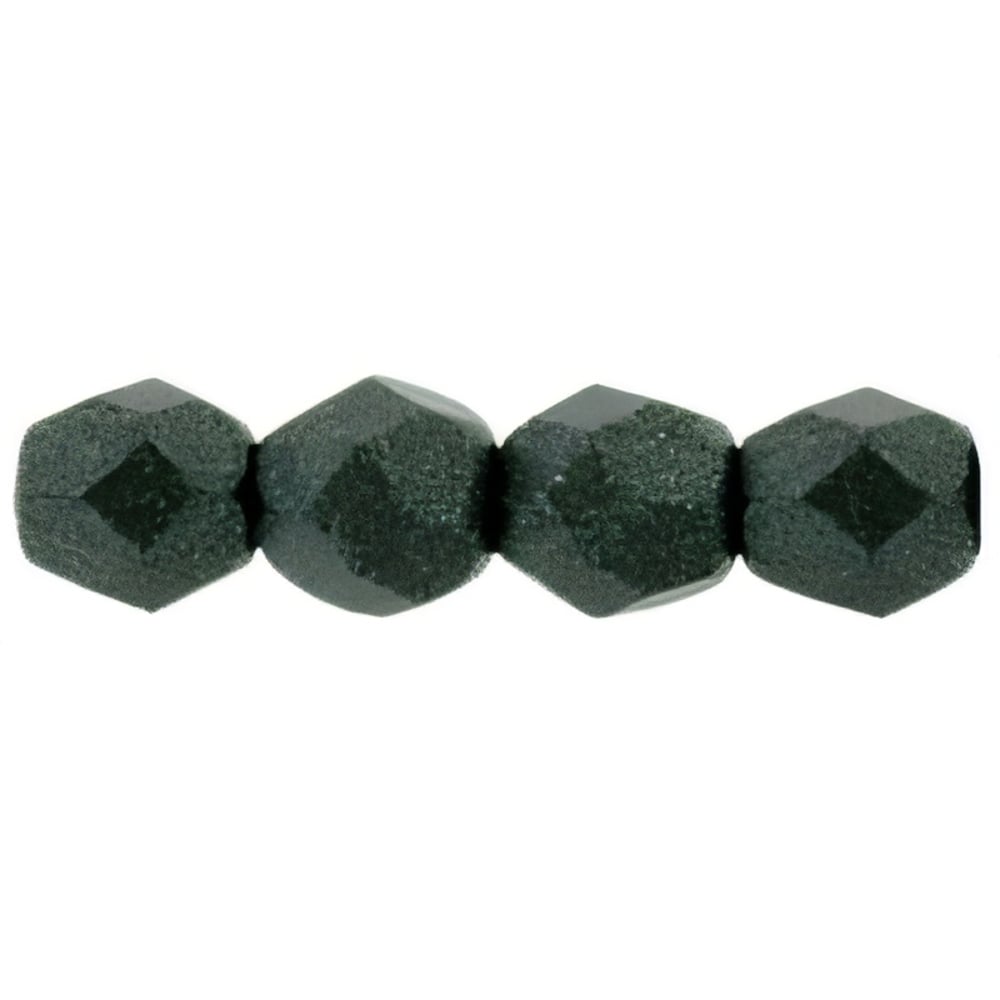 Czech Fire-Polish 4mm Metallic Suede - Dk Forest (50pcs)