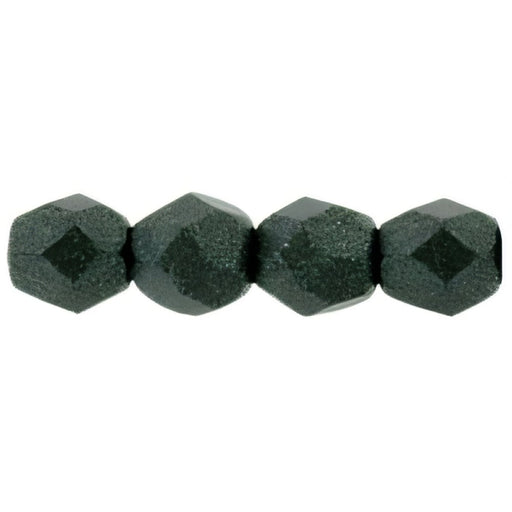 Czech Fire-Polish 4mm Metallic Suede - Dk Forest (50pcs)