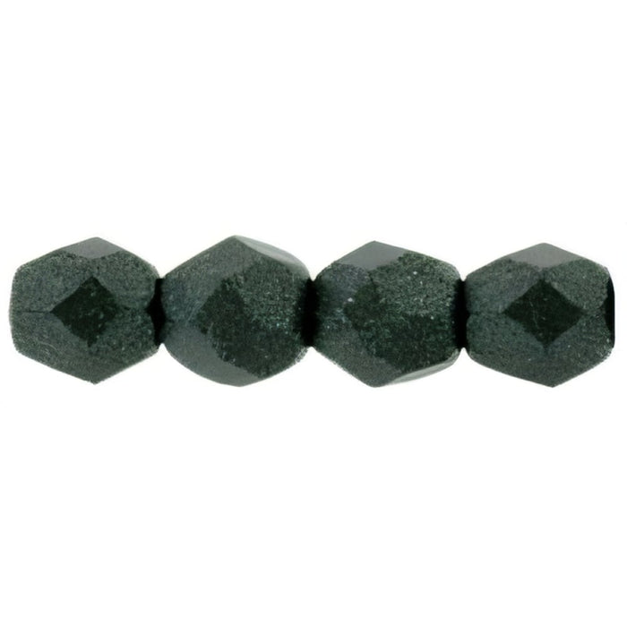Czech Fire-Polish 4mm Metallic Suede - Dk Forest (50pcs)