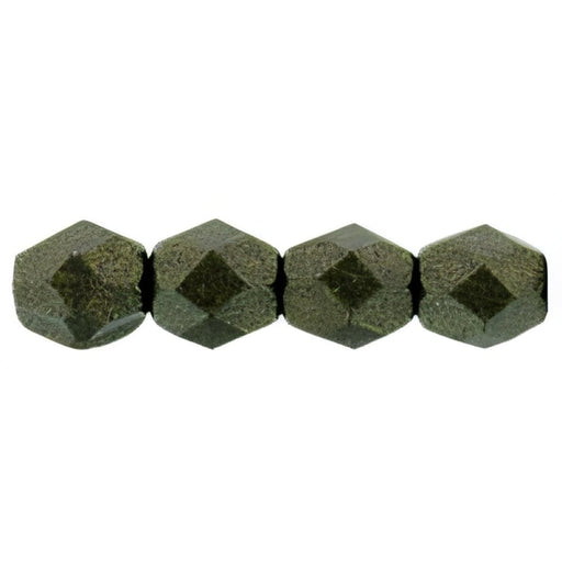 Czech Fire-Polish 4mm Metallic Suede - Dk Green (50pcs)