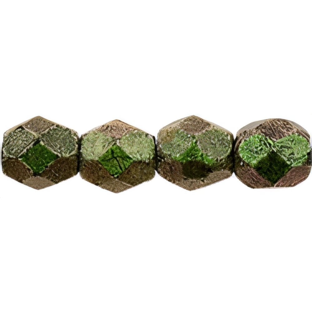 Czech Fire-Polish 4mm Metallic Suede - Olive Mauve (50pcs)