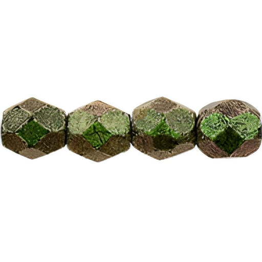 Czech Fire-Polish 4mm Metallic Suede - Olive Mauve (50pcs)