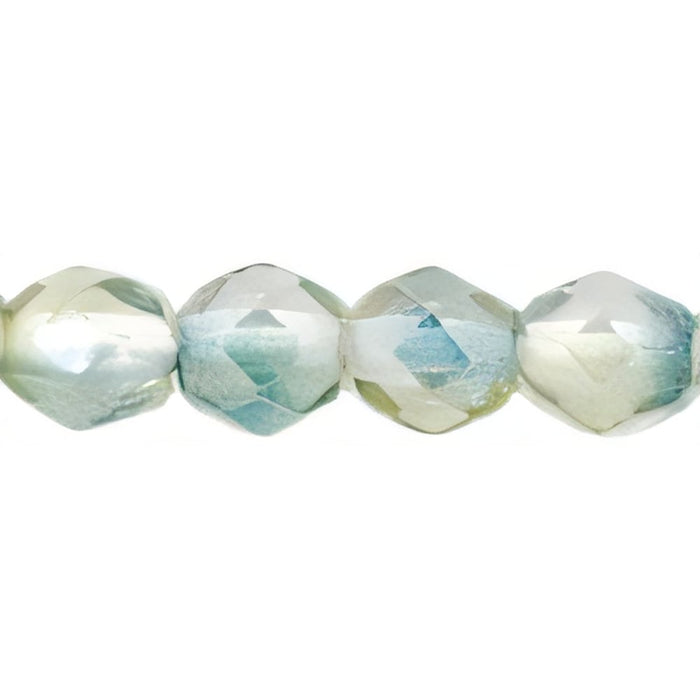 Czech Fire-Polish 4mm Luster - Blue/Crystal (50pcs)