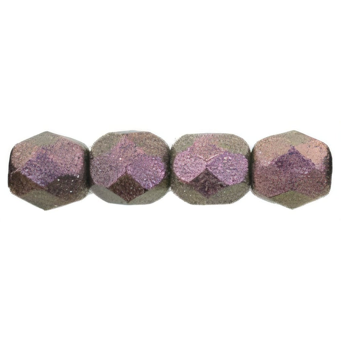 Czech Fire-Polish 4mm Polychrome - Pink Olive (50pcs)