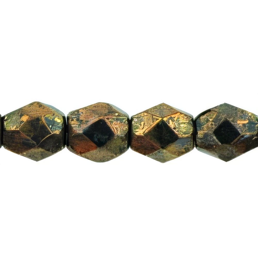 Czech Fire-Polish 4mm Jet - Bronze Picasso (50pcs)