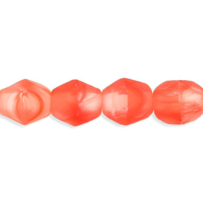 Czech Fire-Polish 4mm HurriCane Glass - Matte - Aloe Flower (50pcs)