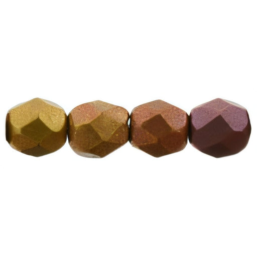 Czech Fire-Polish 4mm Matte - Metallic Bronze Iris (50pcs)