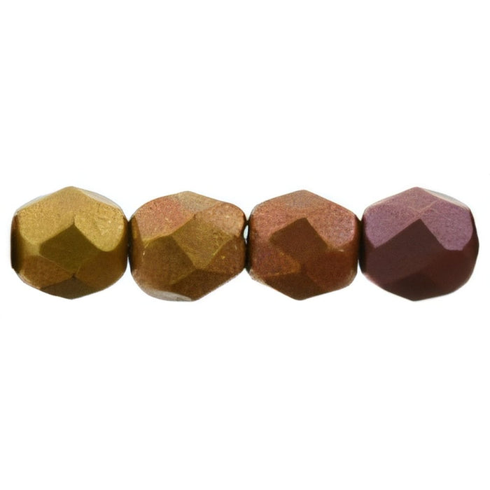 Czech Fire-Polish 4mm Matte - Metallic Bronze Iris (50pcs)