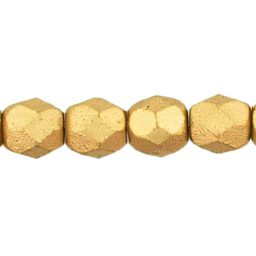 Czech Fire-Polish 4mm Matte - Metallic Flax (50pcs)