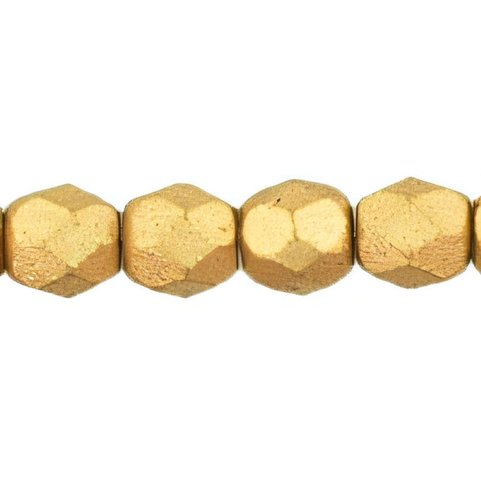 Czech Fire-Polish 4mm Matte - Metallic Flax (50pcs)