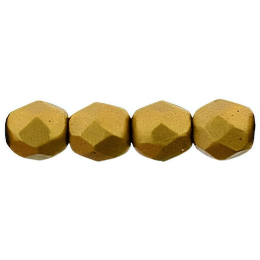 Czech Fire-Polish 4mm Matte - Metallic Goldenrod (50pcs)