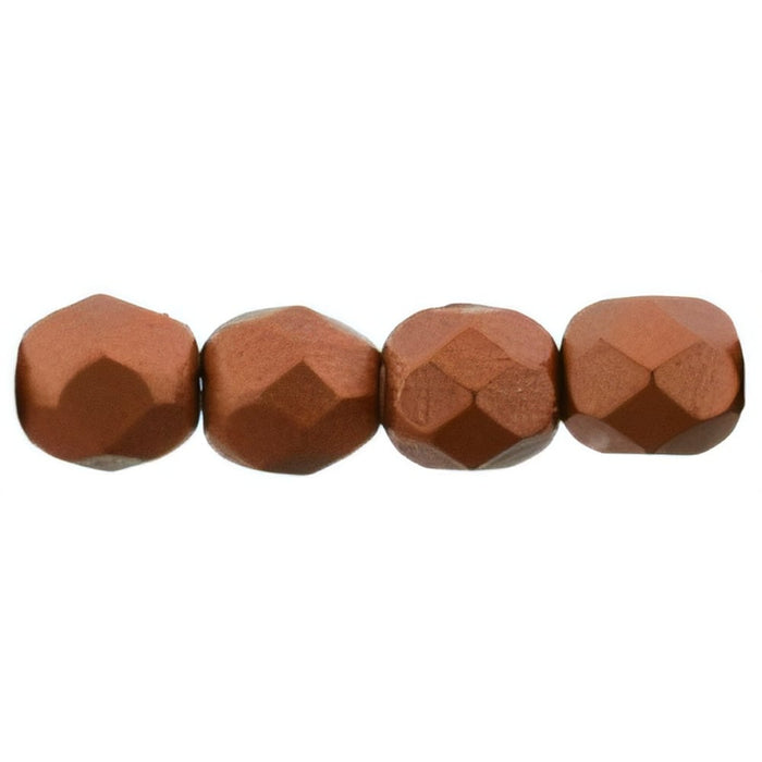 Czech Fire-Polish 4mm Matte - Metallic Antique Copper (50pcs)