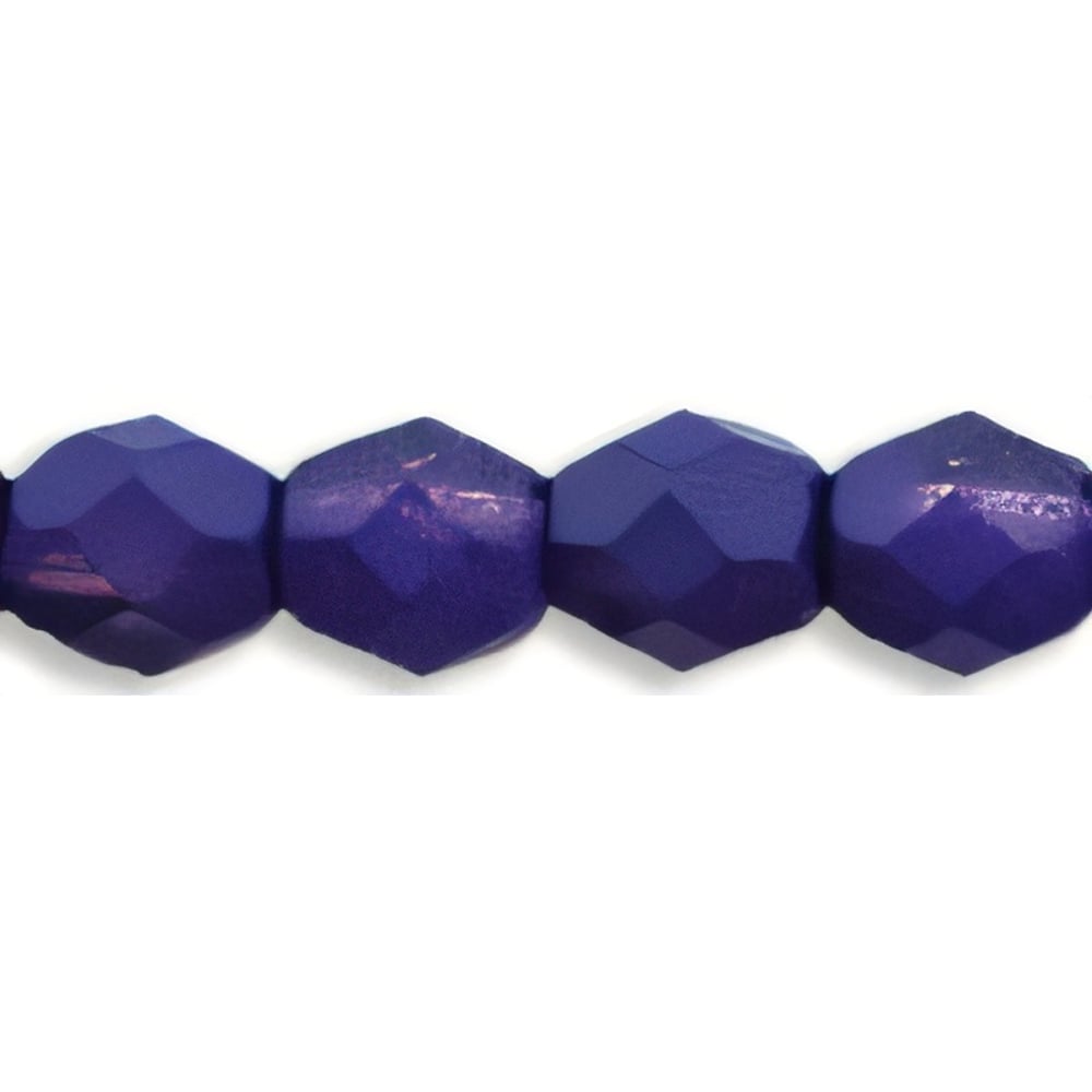 Czech Fire-Polish 4mm Coated - Opaque Tanzanite (50pcs)