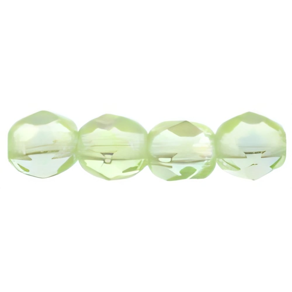 Czech Fire-Polish 4mm Luster Iris - Peridot (50pcs)